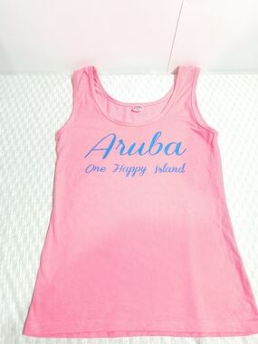 Aruba One Happy Island Pink Tank Top